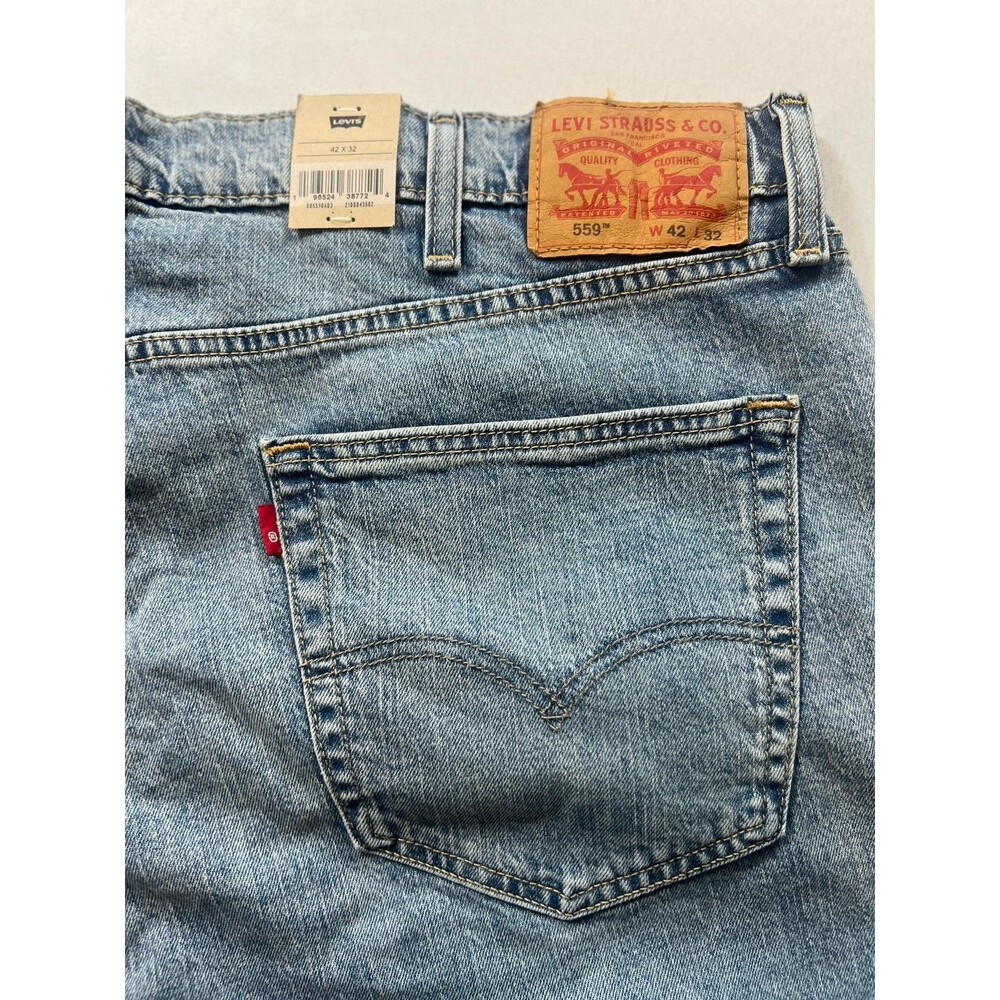 NWT Levi's 559 Jeans Men's 42x32 Relaxed Straight Stretch Medium Wash - Picture 10 of 11